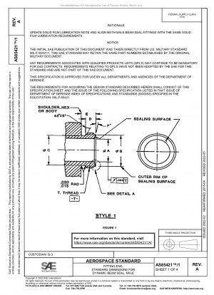 FITTING END, STANDARD DIMENSIONS FOR DYNAMIC BEAM SEAL, MALE