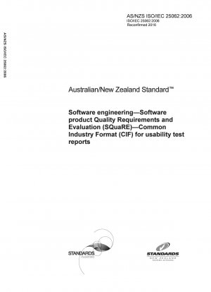 Software engineering - Software product Quality Requirements and Evaluation (SQuaRE) - Common Industry Format (CIF) for usability test reports