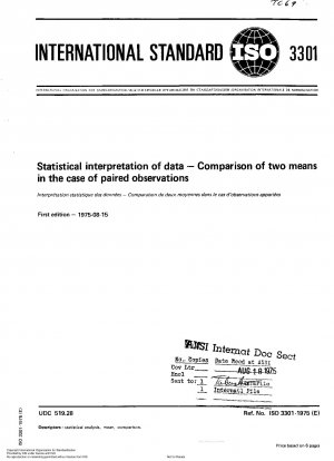 Statistical interpretation of data; Comparison of two means in the case of paired observations
