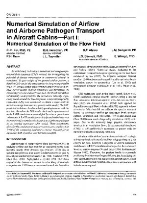 Numerical Simulation of Airflow and Airborne Pathogen Transport in Aircraft Cabins - Part 1: Numerical Simulation of the Flow Field