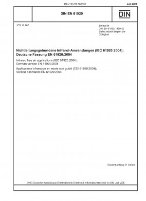 Infrared free air applications (IEC 61920:2004); German version EN 61920:2004