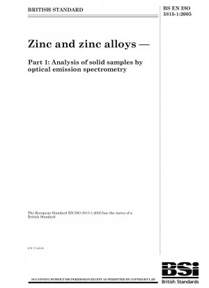 Zinc and zinc alloys - Analysis of solid samples by optical emission spectrometry