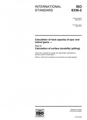 Calculation of load capacity of spur and helical gears - Part 2: Calculation of surface durability (pitting)