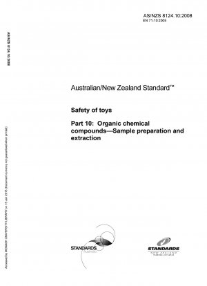Safety of toys - Organic chemical compounds - Sample preparation and extraction
