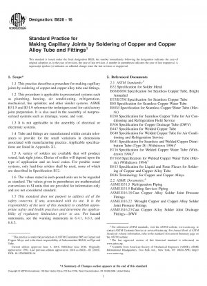 Standard Practice for Making Capillary Joints by Soldering of Copper and Copper Alloy  Tube and Fittings
