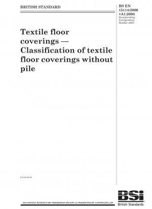 Textile floor coverings — Classification of textile floor coverings without pile