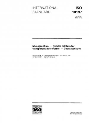Micrographics; reader-printers for transparent microforms; characteristics