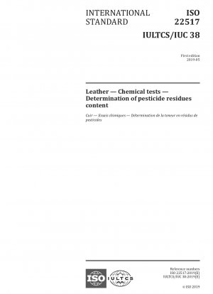 Leather — Chemical tests — Determination of pesticide residues content