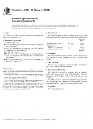 Standard Specification for Calcium Hypochlorite