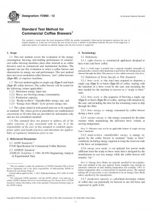 Standard Test Method for Commercial Coffee Brewers