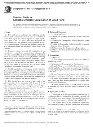 Standard Guide for  Acoustic Emission Examination of Small Parts