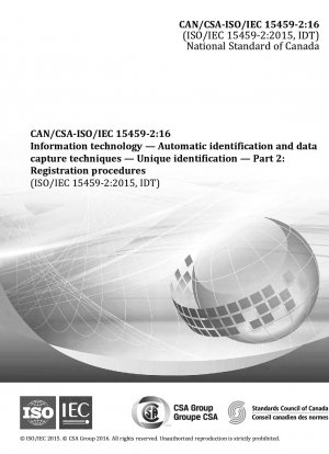 Information technology — Automatic identification and data capture techniques — Unique identification — Part 2: Registration procedures
