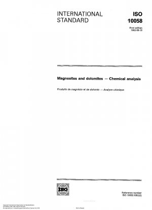 Magnesites and dolomites; chemical analysis