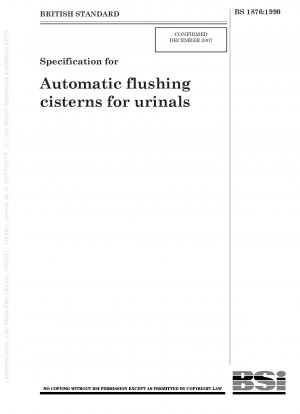 Specification for Automatic flushing cisterns for urinals