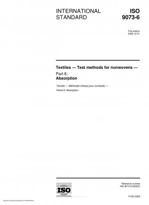 Textiles - Test methods for nonwovens - Part 6: Absorption