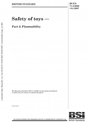 Safety of toys - Part 2: Flammability