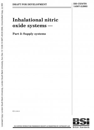 Inhalational nitric oxide systems. Supply systems