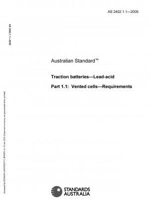 Traction batteries - Lead-acid - Vented cells - Requirements