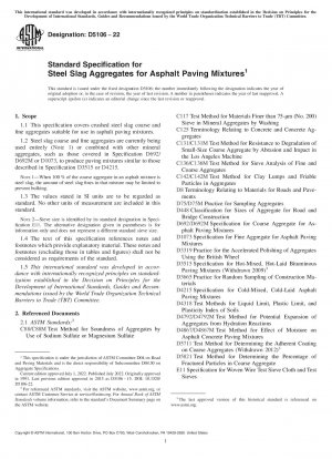 Standard Specification for Steel Slag Aggregates for Asphalt Paving Mixtures