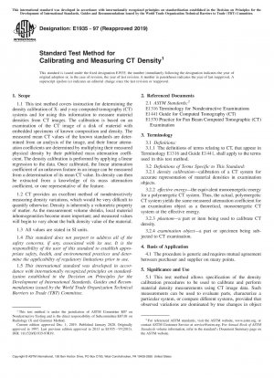 Standard Test Method for Calibrating and Measuring CT Density