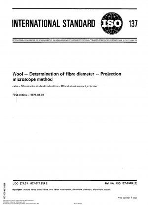 Wool; Determination of fibre diameter; Projection microscope method