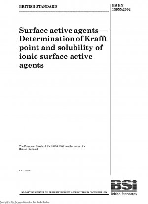 Surface active agents - Determination of Krafft point and solubility of ionic surface active agents