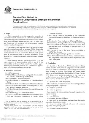 Standard Test Method for  Edgewise Compressive Strength of Sandwich Constructions