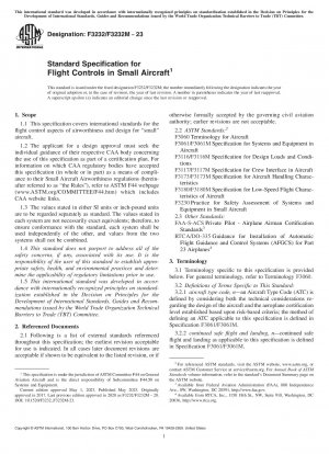 Standard Specification for Flight Controls in Small Aircraft