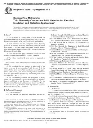 Standard Test Methods for Thin Thermally Conductive Solid Materials for Electrical Insulation and Dielectric Applications