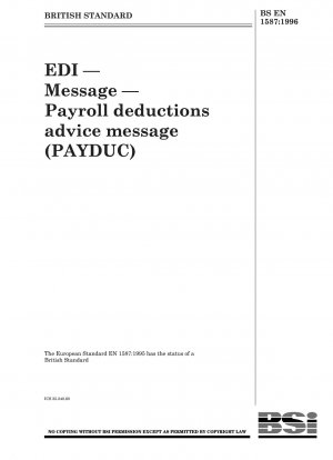 EDI — Message — Payroll deductions advice message (PAYDUC)