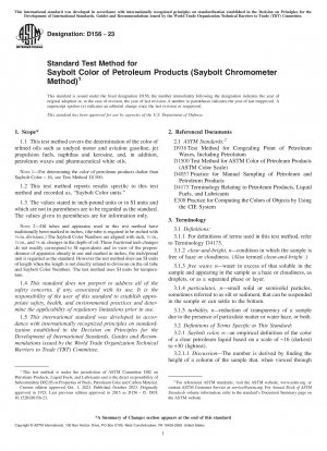 Standard Test Method for Saybolt Color of Petroleum Products (Saybolt Chromometer Method)
