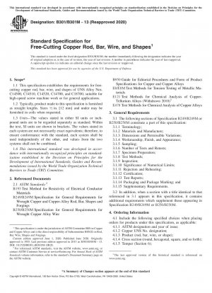 Standard Specification for Free-Cutting Copper Rod, Bar, Wire, and Shapes