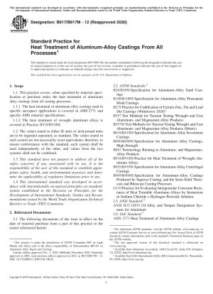 Standard Practice for Heat Treatment of Aluminum-Alloy Castings From All Processes
