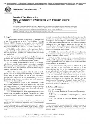 Standard Test Method for Flow Consistency of Controlled Low Strength Material (CLSM)