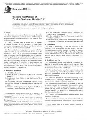 Standard Test Methods of Tension Testing of Metallic Foil