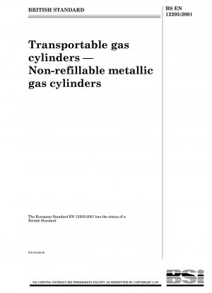 Transportable gas cylinders - Non-refillable metallic gas cylinders