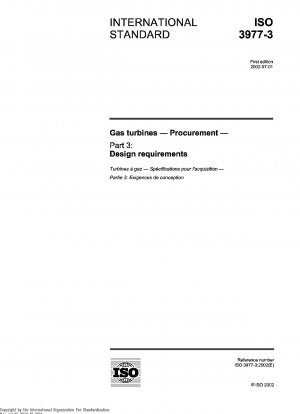 Gas turbines - Procurement - Part 3: Design requirements