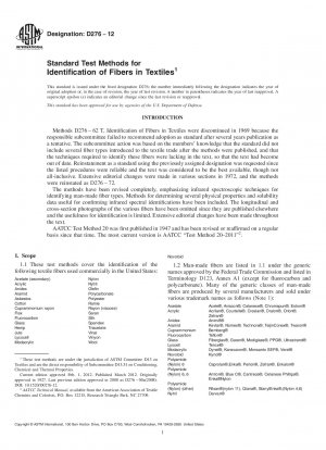 Standard Test Methods for  Identification of Fibers in Textiles