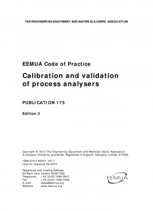 EEMUA Code of Practice Calibration and validation of process analysers (Edition 2)