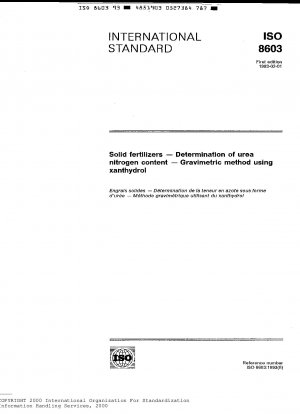 Solid fertilizers; determination of urea nitrogen content; gravimetric method using xanthydrol