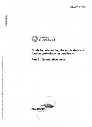 Guide to determining the equivalence of food microbiology test methods, Part 2: Quantitative tests