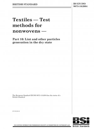 Textiles. Test methods for nonwovens - Lint and other particles generation in the dry state