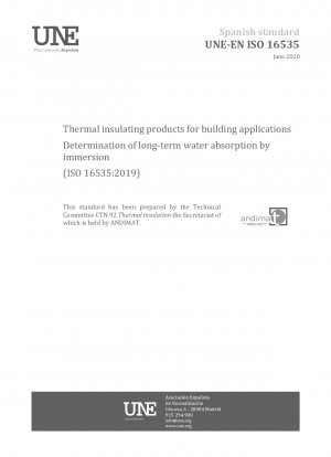 Thermal insulating products for building applications - Determination of long-term water absorption by immersion (ISO 16535:2019)