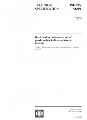 Hard Coal — Determination of plastometric indices — Manual method