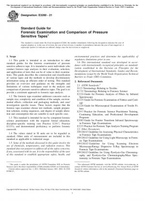 Standard Guide for Forensic Examination and Comparison of Pressure Sensitive Tapes