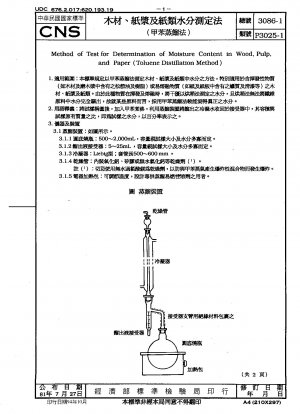 Method of Test for Determination of Moisture Content in Wood, Pulp and Paper (Toluene Distillation Method)