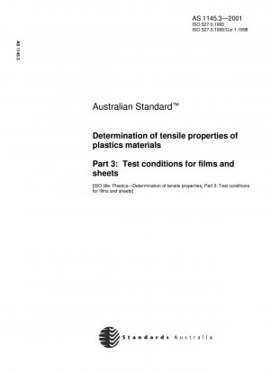 Determination of tensile properties of plastics materials - Test conditions for films and sheets