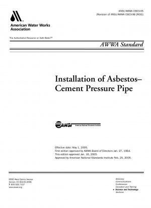 Installation of Asbestos - Cement Pressure Pipe