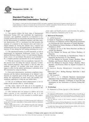 Standard Practice for  Instrumented Indentation Testing