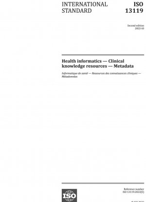Health informatics — Clinical knowledge resources — Metadata